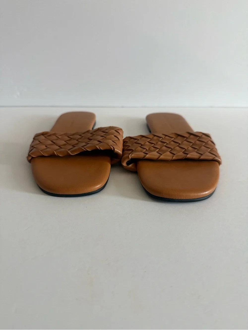Yosi Samra Braided Slide Sandals in Tan Brown size 7